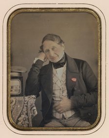 Self-portrait with a daguerreotype of Geneva, about 1847. Creator: Jean-Gabriel Eynard.