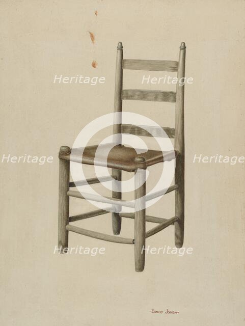 Rawhide-bottom Chair, c. 1939. Creator: Dorothy Johnson.