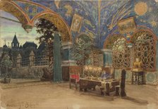 Dining room of Prince Vasily Golitsyn. Stage design for the opera Khovanshchina by M. Musorgsky, 1897. Artist: Vasnetsov, Appolinari Mikhaylovich (1856-1933)