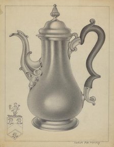 Silver Coffee Pot, c. 1937. Creator: Aaron Fastovsky.