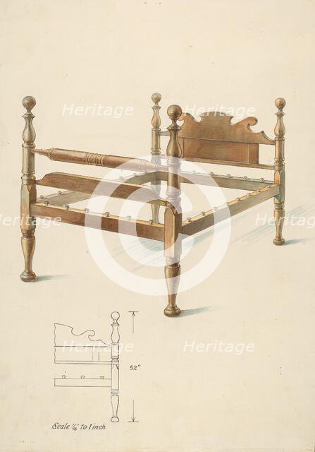 Bishop Hill: Bed, 1936. Creator: Alfred Koehn.