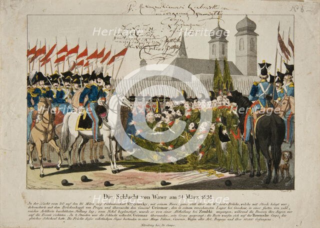 The Second battle of Wawer on 31 March 1831, 1831. Creator: Wunder, Georg Benedikt (1786-1858).