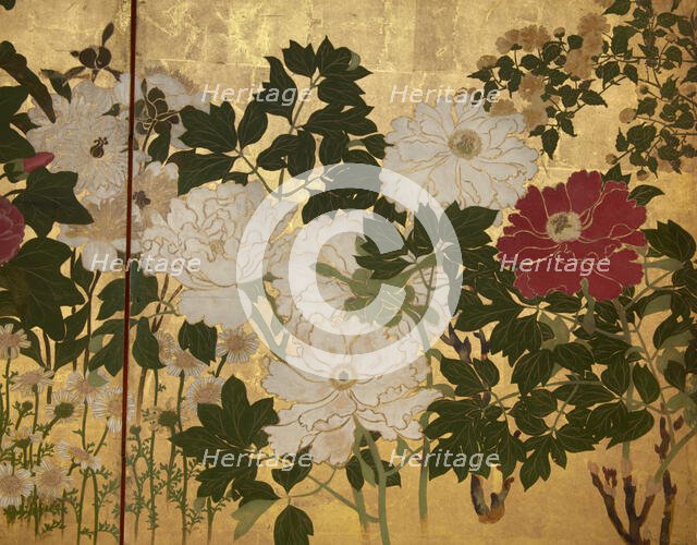 Screen with spring and summer flowers, 1st half of the 18th century. Creator: Watanabe Shiko.