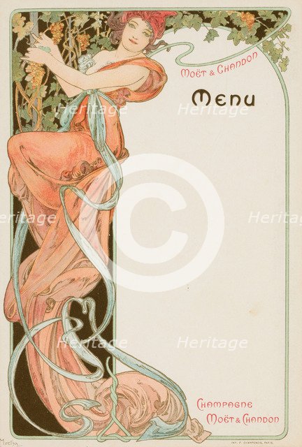 Champagne Moët & Chandon Menu, 1899.