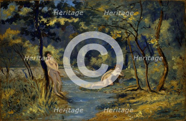 Standing and Reclining Nymphs, 1908. Creator: Louis Michel Eilshemius.