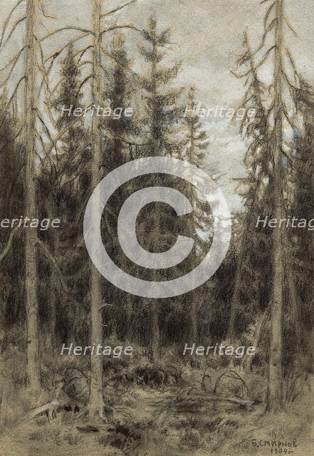 Spruce Taiga near Irkutsk, 1904. Creator: Boris Vasilievich Smirnov.