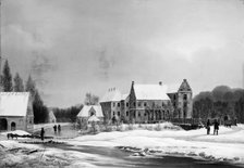 View of the main garden at Lykkesholm, Funen, winter, 1834. Creator: Frederik Michael Ernst Fabritius de Tengnagel.