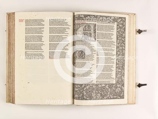 The Kelmscott Chaucer - The Works of Geoffrey Chaucer Now Newly Imprinted, 1896. Creator: Sir Edward Coley Burne-Jones.