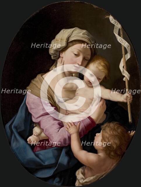 Virgin and child with John the Baptist as a Boy, c 1660. Creator: Sirani, Elisabetta (1638-1665).