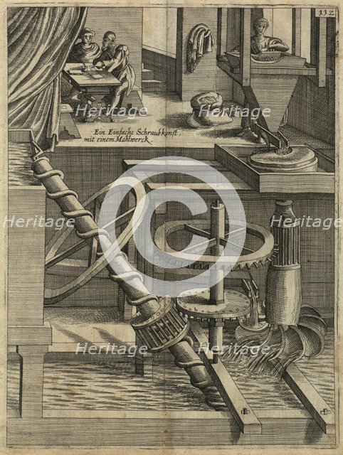 A Mill als Perpetuum mobile, 1629. Artist: Anonymous  