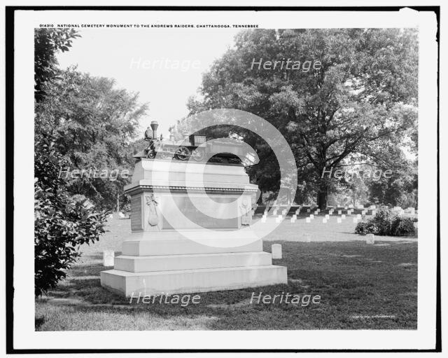 National Cemetery, monument to the Andrews Raiders, Chattanooga, Tennessee, c1902. Creator: William H. Jackson.