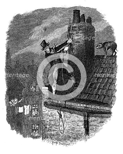 Scene from Oliver Twist by Charles Dickens, 1837. Artist: George Cruikshank