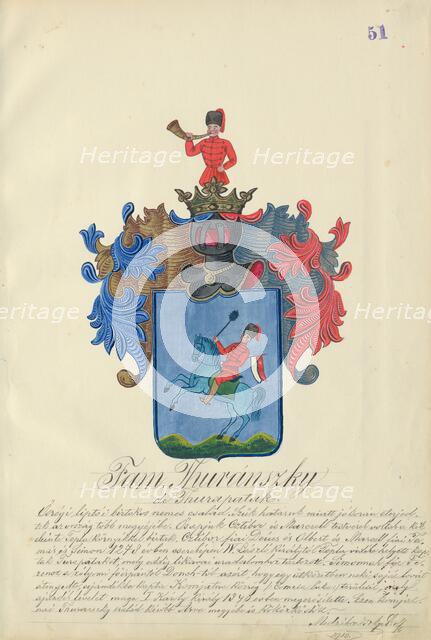 Coat of arms of the Turanska family, 1904-1910. Creator: Adolf Medzihradsky.