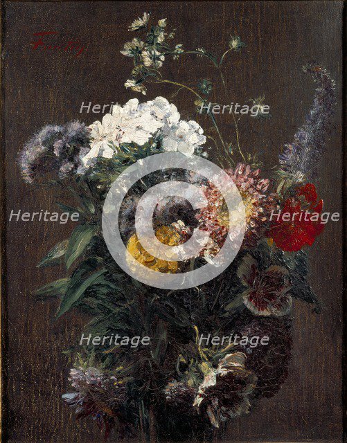 Still Life: mixed Flowers, c1850-1900. Artist: Henri Fantin-Latour.