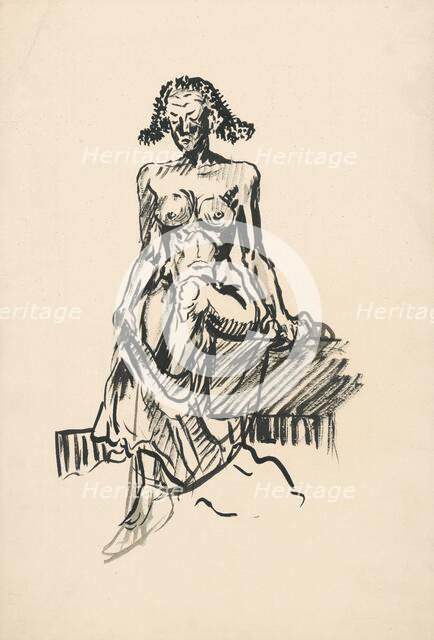 Seated Female Nude, around 1940. Creator: Arnold Peter Weisz-Kubincan.