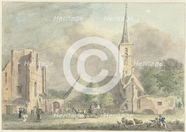 Church and ruins of the Abbey in Rijnsburg, 1757-1822. Creator: Hermanus Petrus Schouten.