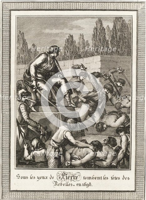 The execution of the Streltsy. From: Histoire de Russie by Blin de Sainmore, c. 1800. Artist: David, François-Anne (1741-1824)