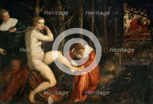 Susanna and the Elders. Artist: Tintoretto, Jacopo (1518-1594)