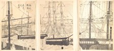 Foreign Ships Offshore at Yokohama, 19th century. Creator: Sadahide Utagawa.