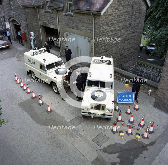 Derbyshire Police Commissioner taking delivery of two new Land Rovers, Matlock, Derbyshire, 1969. Artist: Michael Walters