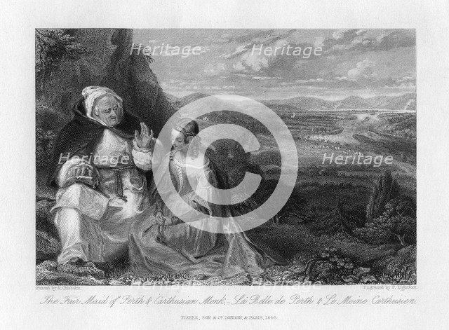 The Fair Maid of Perth and Carthusian Monk, 1845. Artist: Peter Lightfoot