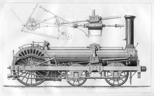 Crampton's railway locomotive engine, 1866. Artist: GB Smith