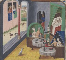 The baths of Sergius Orata. Miniature from Dits et faits mémorables by Valerius Maximus, c1450-1475. Creator: Anonymous master.