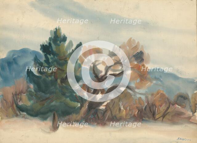 Forest edge in autumn, 1933. Creator: Zolo Palugyay.