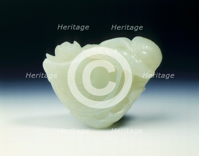 Jade lotus and fish, Ming dynasty, China, 14th-16th century. Artist: Unknown