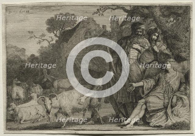 An Angel Foretells the Birth of Abraham's Son, 1638. Creator: Gerrit Claesz. Bleker (Dutch, 1656).