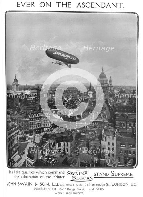 'Ever on the Ascendant - John Swain & Son, Ltd. adverrtisement', 1909. Creator: Unknown.