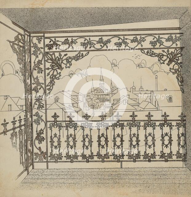 Iron Balcony, c. 1936. Creator: Lucien Verbeke.