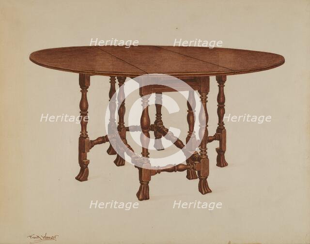 Gate-legged Table, c. 1937. Creator: Frank Wenger.