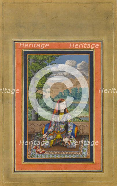 Portrait of a Persian Lady, Folio from the Davis Album, ca. 1736-37. Creator: Unknown.