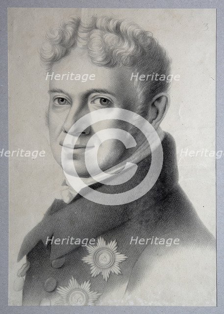 Portrait of Prince Grigory Alexandrovich Stroganov (1770-1857), 1820s. Artist: Hippius, Gustav Adolf (1792-1856)