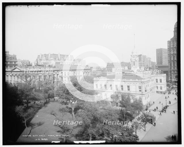 City Hall Park, New York, between 1900 and 1906. Creator: Unknown.