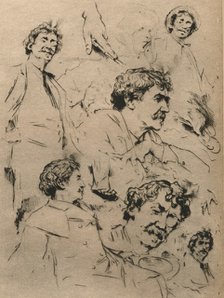 Studies of James McNeill Whistler, c1886. (1903). Artist: Mortimer Luddington Menpes