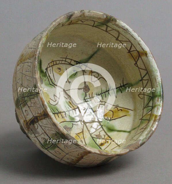 Footed Cup with Falconer, Byzantine, 15th century. Creator: Unknown.