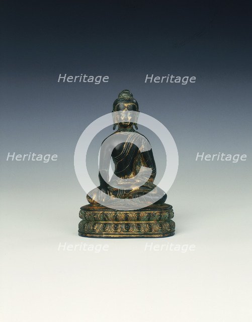 Gilt bronze Buddha, Tibet, 15th century. Artist: Unknown