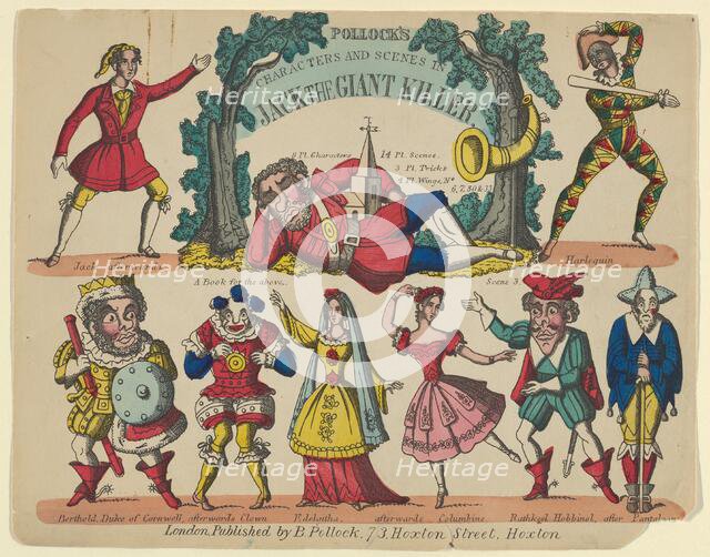 Characters and Scenes, from Jack the Giant Killer, Plate 1 for a Toy Theater, 1870-90. Creator: Benjamin Pollock.