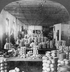Artists decorating porcelain ware, Trenton, New Jersey, USA, early 20th century(?). Artist: Keystone View Company