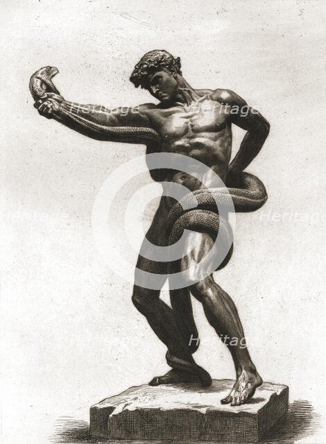 'The Athlete Wrestling With A Python', after ''Sir Frederick Leighton, P.R.A.', c1880-83. Creator: A Gilbert.