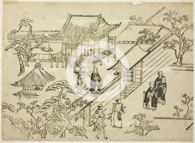 Honbo, from the series "Scenes of Flower-viewing at Ueno (Ueno hanami no tei)", c. 1681/84. Creator: Hishikawa Moronobu.