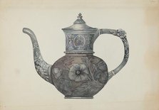 Pewter Teapot, c. 1937. Creator: Beulah Bradleigh.