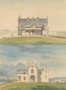 Knoll for William and Philip R. Paulding, Tarrytown (south and east [front] elevations), 1838. Creator: Alexander Jackson Davis.