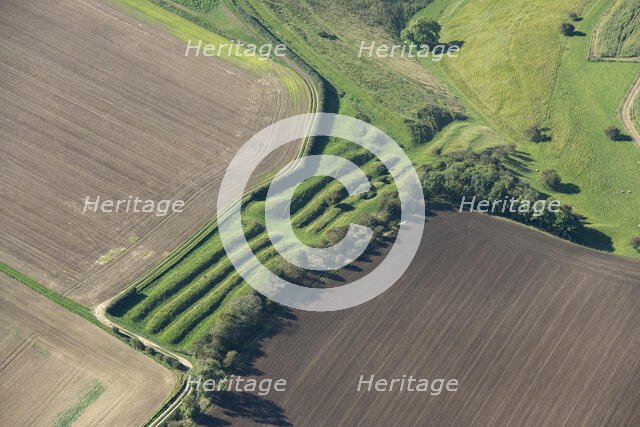 Linear boundary dykes on Huggate Pasture, part of the Wold Entrenchments, East Riding of Yorkshire,  Creator: Robyn Andrews.