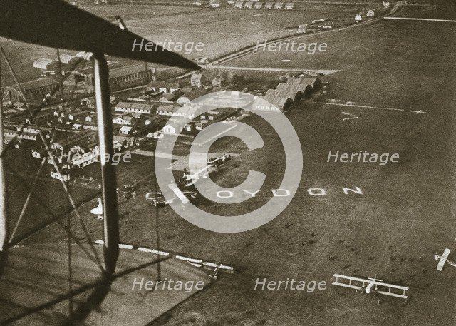 Aerial view of London Airport, 1925. Artist: Unknown