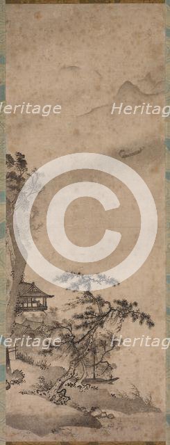 Windy Landscape with Sailboat, mid-1400s. Creator: Unknown.