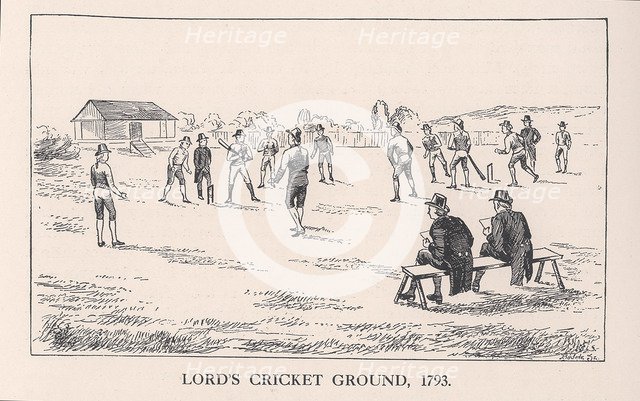 Lord's cricket ground, London, 1793 (1912). Artist: Unknown