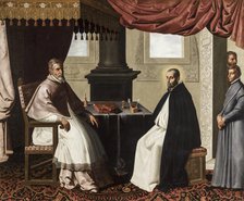 Saint Bruno of Cologne visits Pope Urban II, 1655. Creator: Zurbarán, Francisco, de (1598-1664).